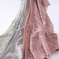 Seksowne majtki dla kobiety średnio wysoka talia oddychające kobiece majtki koronkowe Hollow przezroczyste figi gorąca sprzedaż bielizna kobiety BANNIROU 5